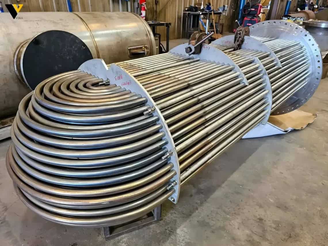 دسته لوله (باندل) مبدل حرارتی یو شکل U-tube آماده برای جاگذاری در پوسته